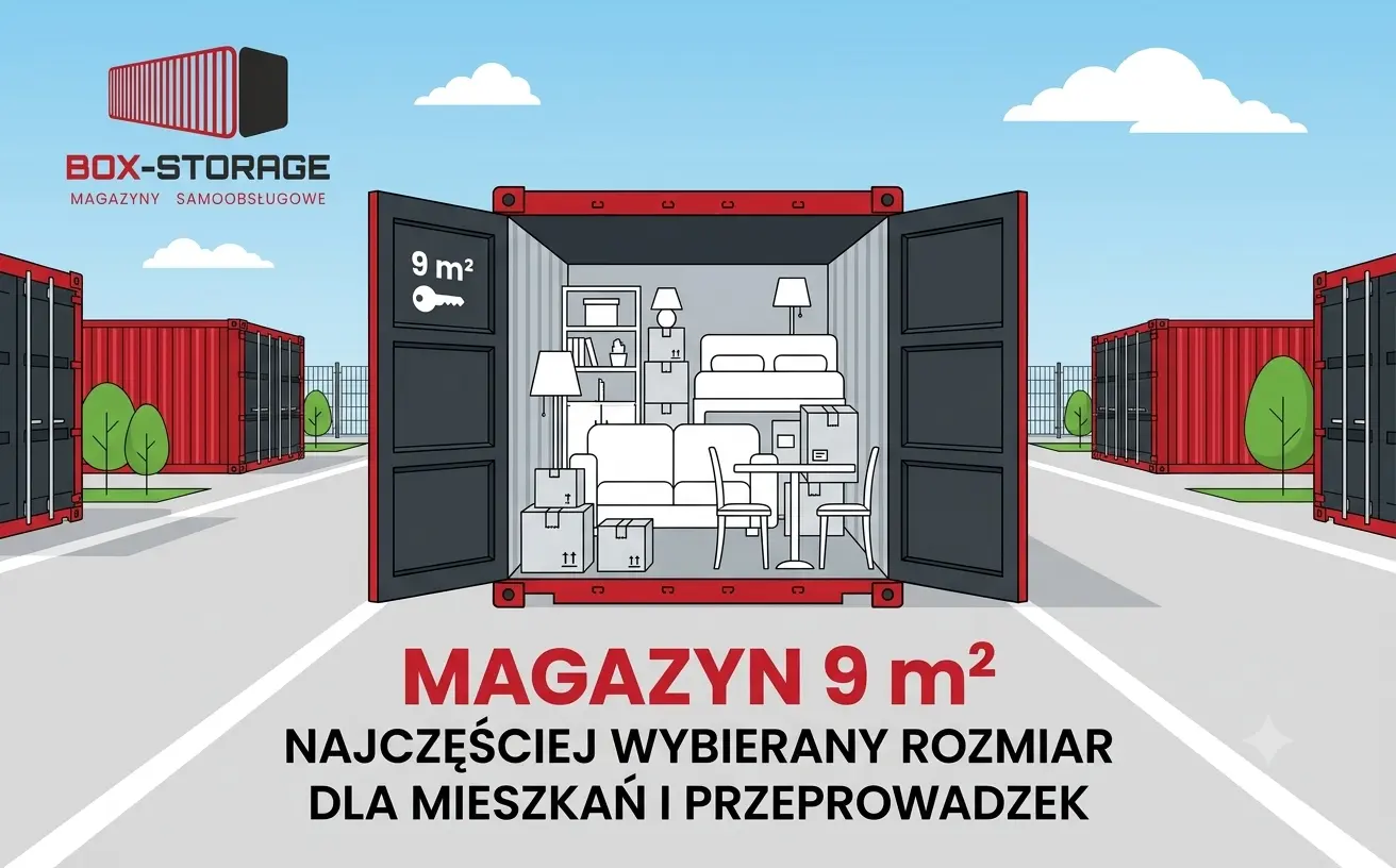 Magazyn 9 m² – najczęściej wybierany rozmiar dla mieszkań i przeprowadzek